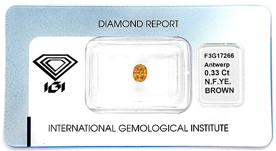 Foto 1 - Ovaler Diamant 0,33 Carat Fancy Yellowish Brown SI2 IGI, D6596