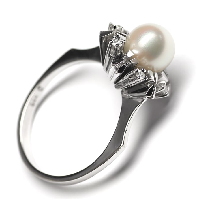 Foto 3 - Diamantring mit schimmernder Perle 14K Weißgold, Q1508