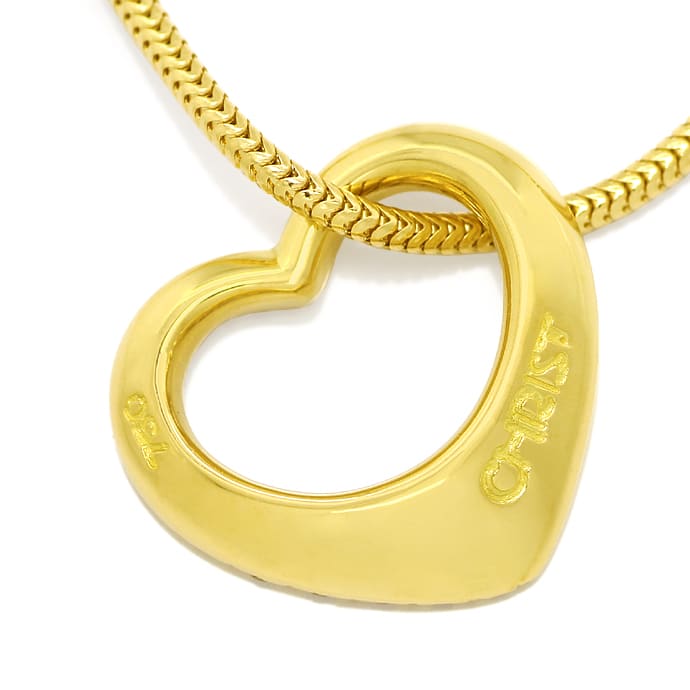 Foto 3 - Goldkette mit Christ Herz halbseitig Diamanten Gelbgold, S1941