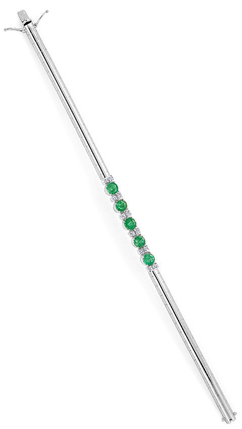 Foto 3 - Smaragd Brillanten-Armband 2,1ct Emeralds 18K Weißgold, S4195