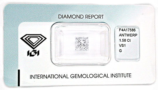 Foto 5 - Traum Princess Diamant-Solitär Ring 1,585ct Schmuck Neu, S6328