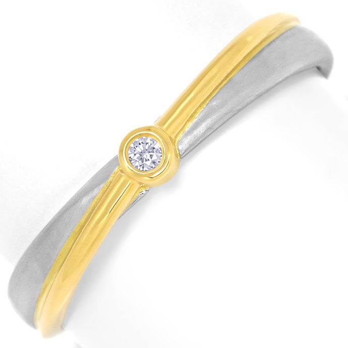 Foto 2 - Edler Platin-Gold-Ring mit 0,02ct lupenreinem Brillant, S9812