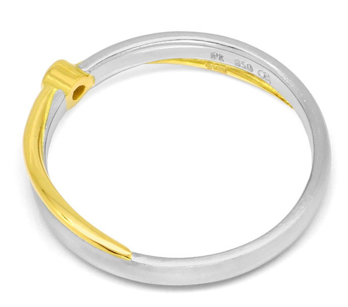 Foto 3 - Edler Platin-Gold-Ring mit 0,02ct lupenreinem Brillant, S9812
