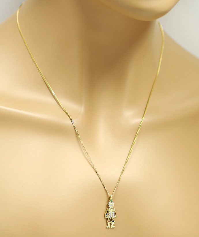 Foto 4 - Diamanten Harlekin Top Safire Rubine Smaragd, Goldkette, S9824