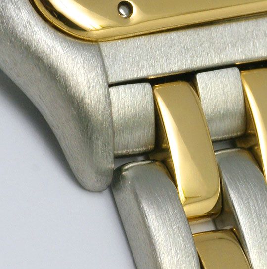 Foto 4 - Cartier Panthere 2 Gold Streifen Stahl Damen-Armbanduhr, U2124